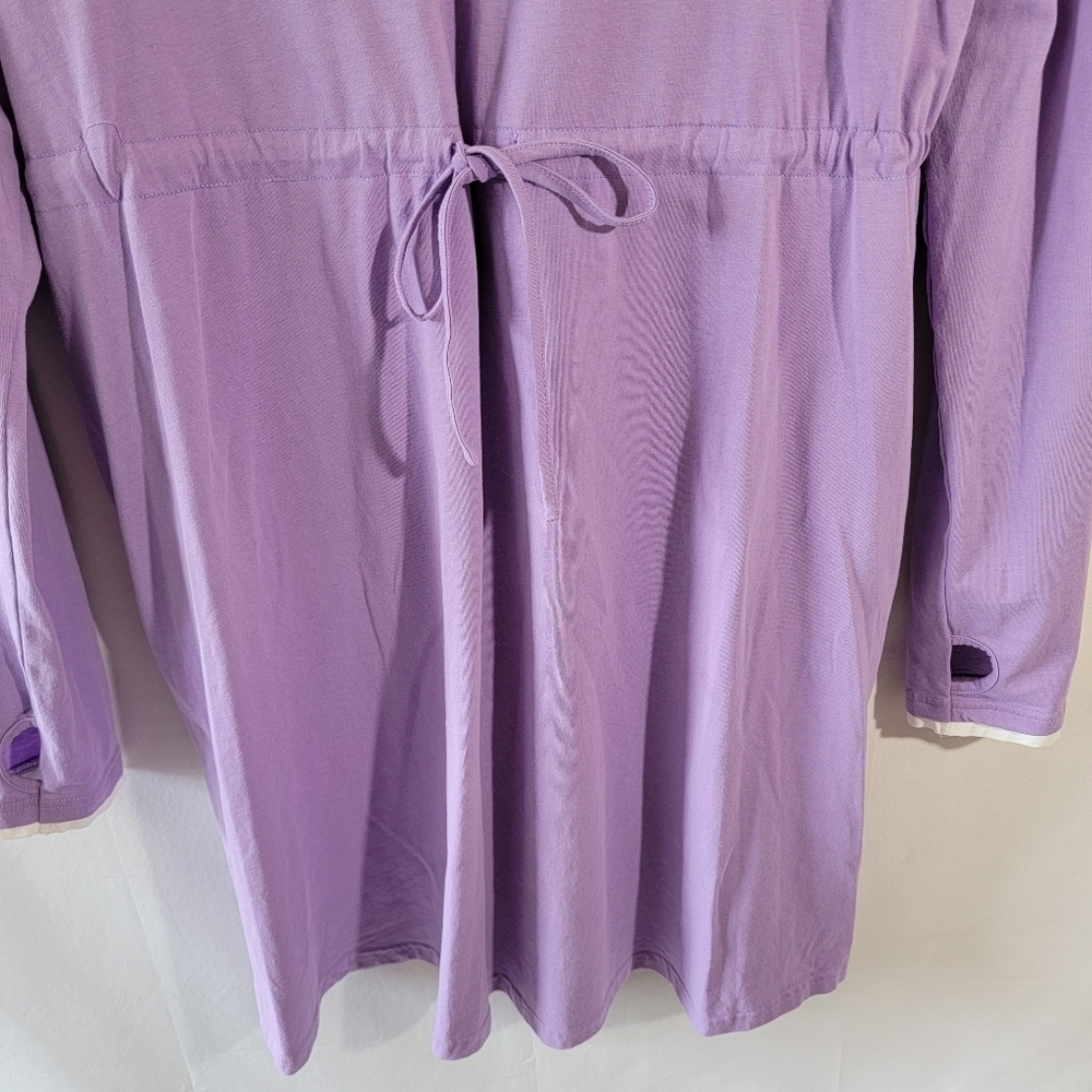 JACK SMITH Women's Sport Shirt Dress Sz L Purple Long Sleeve Pocket Athleisure - Picture 4 of 12